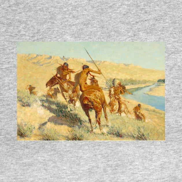 Episode of the Buffalo Gun by Frederic Remington by Classic Art Stall